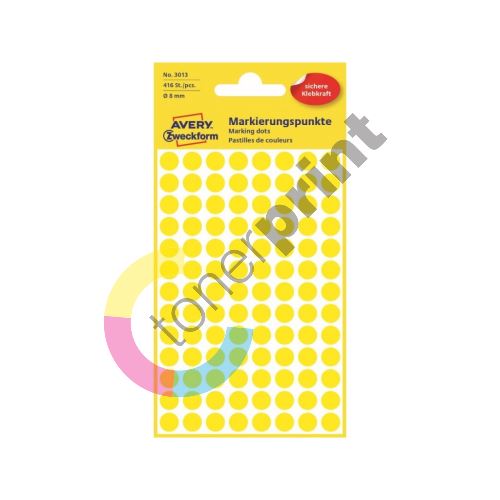 Etikety na ruční popis kolečko průměr 8 mm - žluté - 3013 1