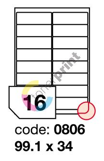 Samolepící etikety Rayfilm Office 99,1x34 mm 300 archů, inkjet, R0105.0806D 1