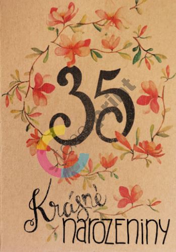 Přáníčko BeBechy – recyklovaný papír – 35 narozeniny
