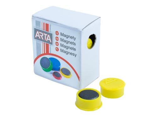 Magnety Arta průměr 16mm, žluté, 10ks