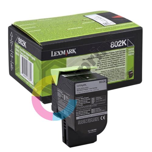 Toner Lexmark 80C20K0, return, black, 802K, originál 1