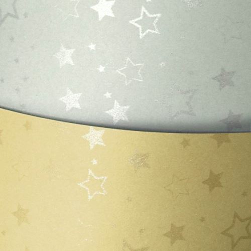 Ozdobný papír Stars, stříbrný, 220g, 20ks 1