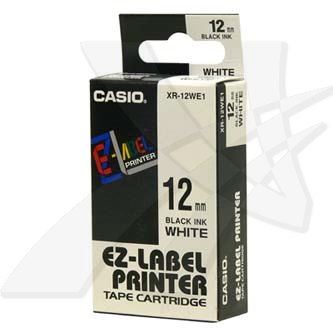 Páska do tiskárny štítků Casio XR-12WE1 12mm černý tisk/bílý podklad