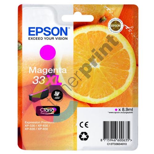 Cartridge Epson C13T33634012, magenta, originál 1