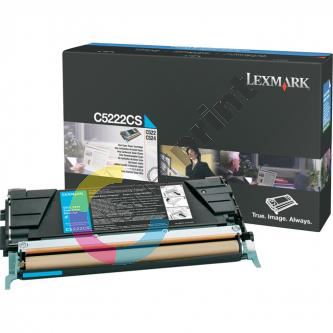 Toner Lexmark C522, C534, modrá, 00C5222CS, originál