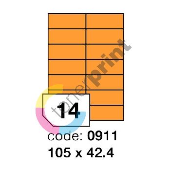 Samolepící etikety Rayfilm Office 105x42,4 mm 100 archů, fluo oranžová, R0133.0911A 1