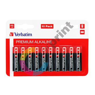 Baterie alkalická, AA, 1.5V, Verbatim, blistr, 10-pack, 49875