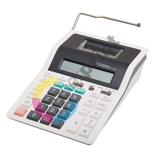 Kalkulačka Citizen CX32N, bíločerná, dvanáctimístná s tiskem, dvoubarevný tisk 1