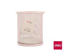 Drátěný stojánek na tužky Deli E9153, růžový pastel