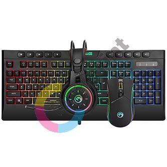 Marvo CM305, RGB sada klávesnice s herní myší a sluchátky, US, herní, membránová typ dráto