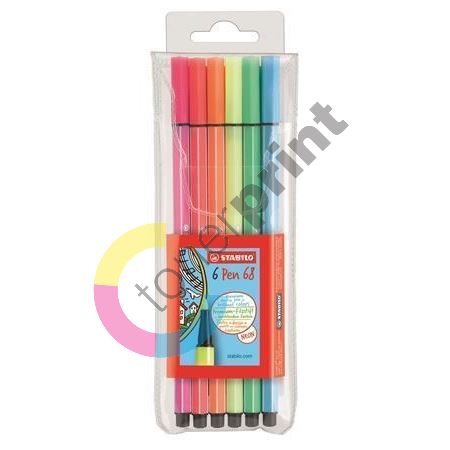 Fixy Stabilo Pen 68, 6 neonových barev, 1mm 1