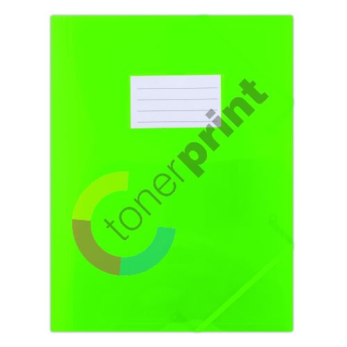 Donau spisové desky s gumičkou a štítkem, A4, PP, zelené 1
