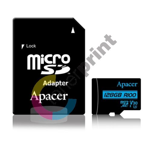 Apacer paměťová karta 128GB, micro SDXC, UHS-I U3, V30, s adaptérem 1