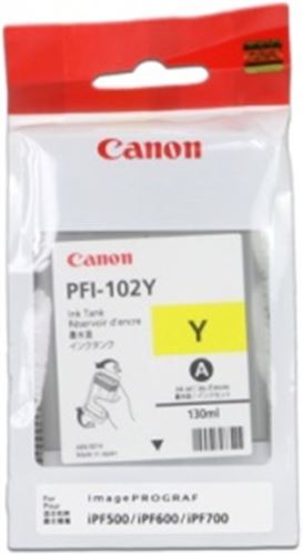Inkoustová cartridge Canon PFI-102Y, 0898B001, žlutá, 130 ml, originál