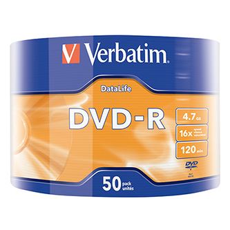Verbatim DVD-R DataLife Matt Silver 4,7 GB 16×, 120 min, 50 ks wrap – 43791