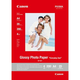 Canon Glossy Photo Paper, foto papír, lesklý, GP-501, bílý, A4, 200 g/m2, 20 ks