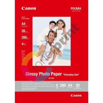 Canon Glossy Photo Paper, foto papír, lesklý, GP-501, bílý, A4, 200 g/m2, 20 ks