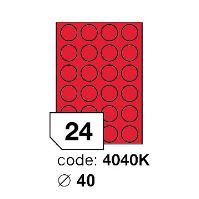 Samolepící etikety Rayfilm Office průměr 40 mm 100 archů, fluo červená, R0132.4040KA