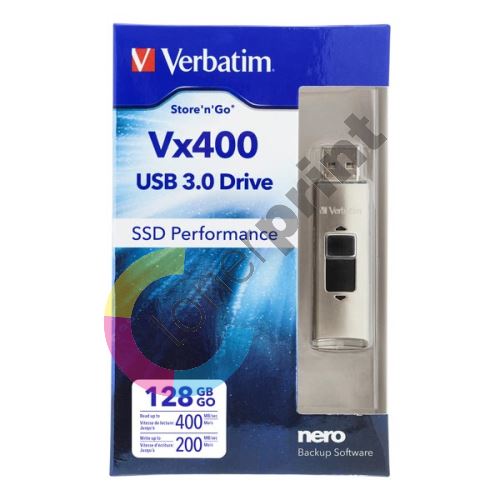 Verbatim Vx400 128GB, USB flash disk 3.0, 47690, stříbrná 1