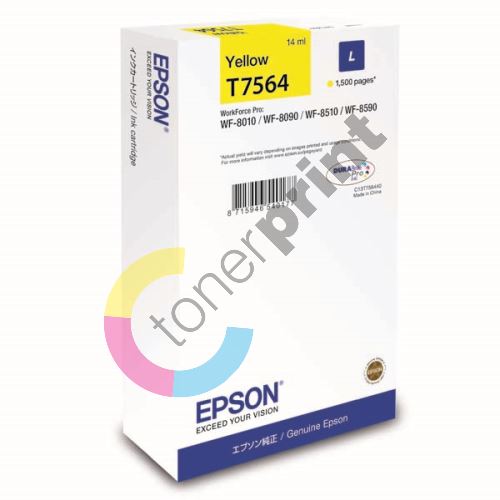 Cartridge Epson C13T756440, yellow, L, originál 1
