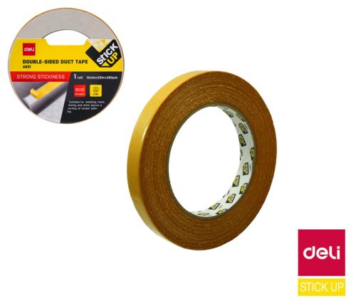 Oboustranná textilní lepicí páska Deli EA621 15 mm × 20 m – PE s textilní výztuží