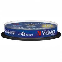 Verbatim DVD+RW, DataLife PLUS, 4,7 GB, Scratch Resistant, cake box, 43488, 1-4x, 10-pack