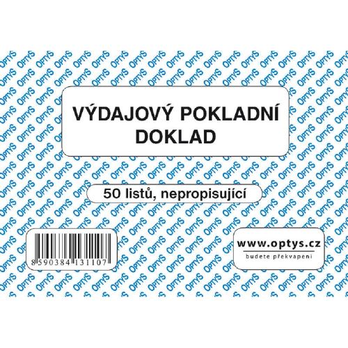 Výdajový pokladní doklad A6 50 listů nepropisovací OP1311