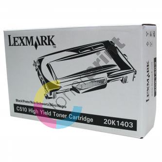 Toner Lexmark 20K1403, C510, černá, originál