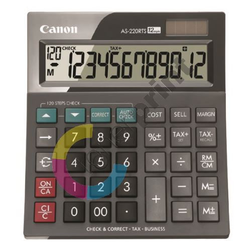 Kalkulačka Canon AS-220RTS, šedá, stolní, dvanáctimístná 1