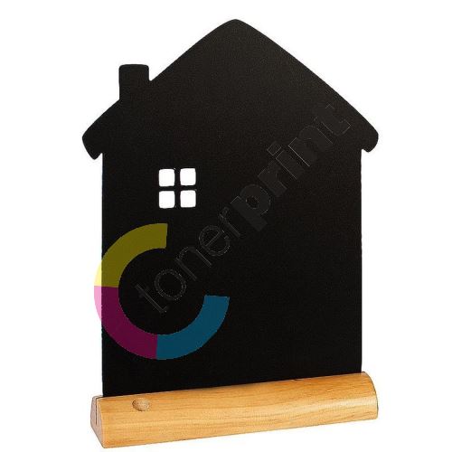 Stolní popisovací tabule Securit Dům, s popisovačem, dřevěný stojánek 1