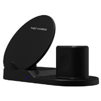 3v1 bezdrátová Qi nabíječka N30 pro telefon, Apple Watch a AirPods, 15 W, černá (4)
