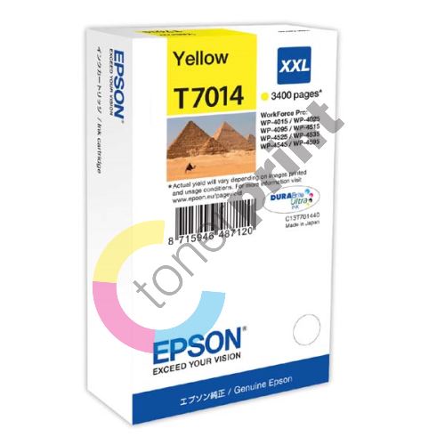 Cartridge Epson C13T70144010, yellow, XXL, originál 1