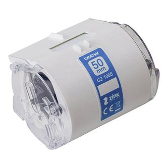 Papírová páska do štítkovače Brother 50mm x 5m, CZ1005, pro tiskárnu VC-500W, bílá