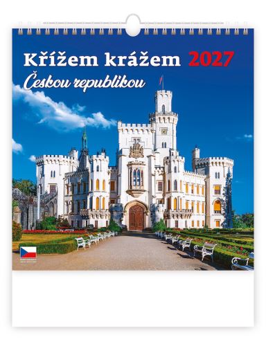 Nástěnný kalendář - Křížem krážem Českou republikou 2027 (kalendář na zeď Česko)