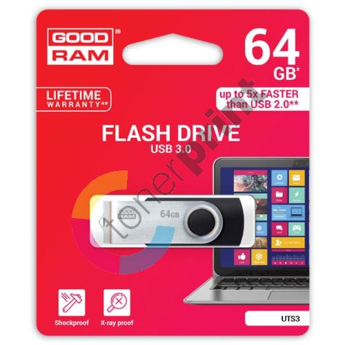 Goodram UTS3 64GB, USB flash disk 3.0, černá 1