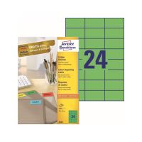 Barevné etikety univerzální AVERY 70 x 37 mm 100 listů A4 zelené - 3450