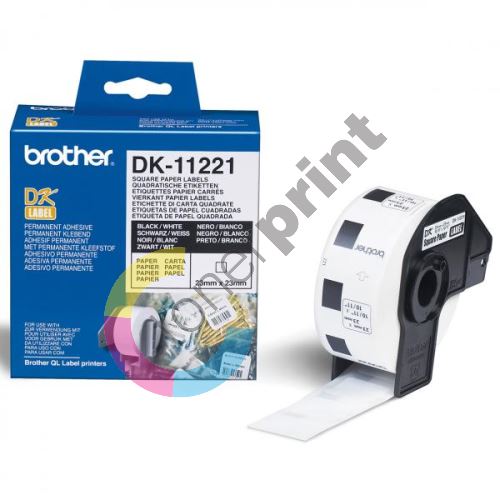 Štítky papírové Brother 23mm x 23mm, bílá, 1000 ks, DK11221 1