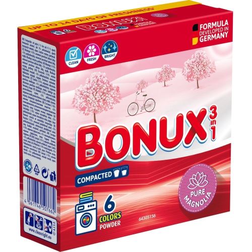 Prací prášek na barevné prádlo Bonux Color Pure Magnolia - 6 praní - 390 g