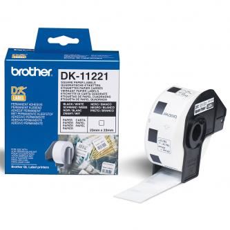 Papírové štítky Brother DK11221, 23mm x 23mm, bílá, 1000 ks, pro tiskárny řady QL