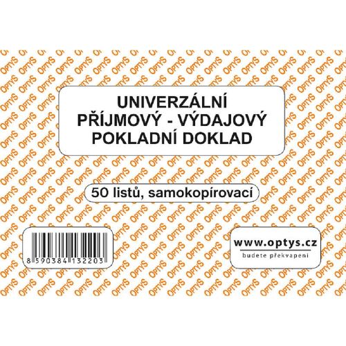 Univerzální pokladní doklad A6 samopropisovací 50 listů OP1322