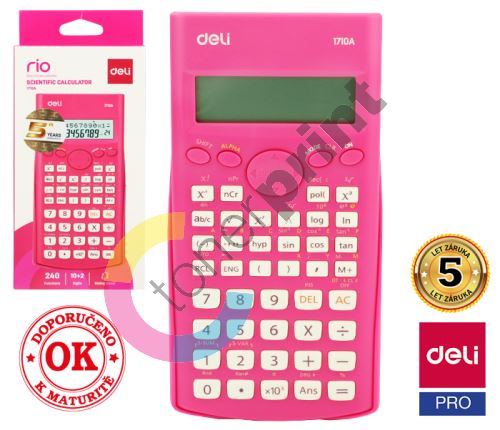 Kalkulačka vědecká DELI E1710A růžová