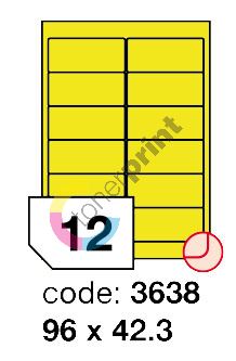 Samolepící etikety Rayfilm Office 96x42,3 mm 300 archů, fluo žlutá, R0131.3638D 1