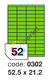Samolepící etikety Rayfilm Office 52,5x21,2 mm 300 archů, fluo zelená, R0130.0302D 1