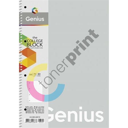 Shkolyaryk Spirálový sešit Genius Pastel, čtverečkovaný, mix, A4, 80 listů, PP desky 1