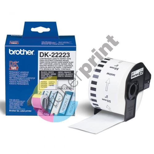 Role papírová Brother 50mm x 30.48m, bílá, 1 ks, DK22223, pro tiskárny štítků 1