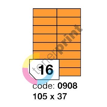 Samolepící etikety Rayfilm Office 105x37 mm 300 archů, fluo oranžová, R0133.0908D 1