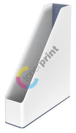 Dvoubarevný stojan na časopisy Leitz Wow, 73 mm, bílý, plast 1