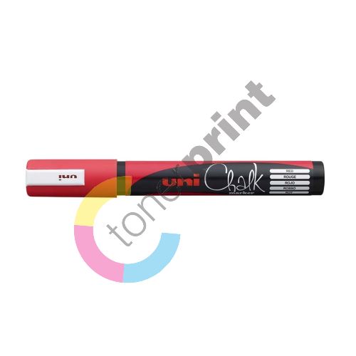 Uni Chalk Marker křídový popisovač PWE-5M, 1,8-2,5 mm, červený 1