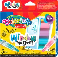 Popisovače Colorino na sklo křídové, 5 barev