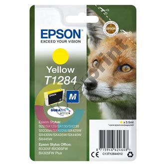 Epson originální ink C13T12844022, T1284, yellow, blistr, 3,5ml, Epson Stylus S22, SX125,